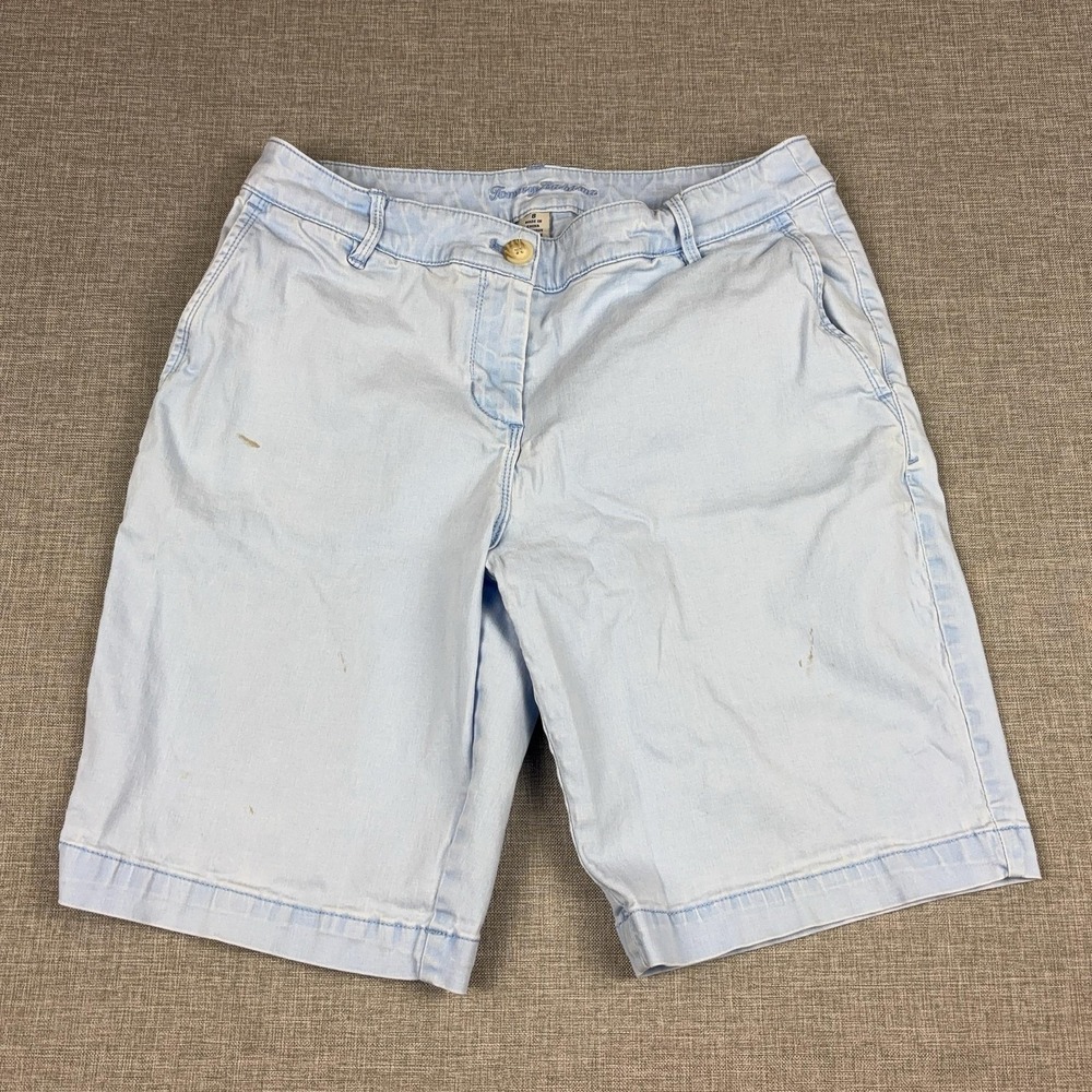 Tommy Bahama Shorts Womens 8 Blue Chino Twill Cotton Lyocell Spandex 9 Inseam‎